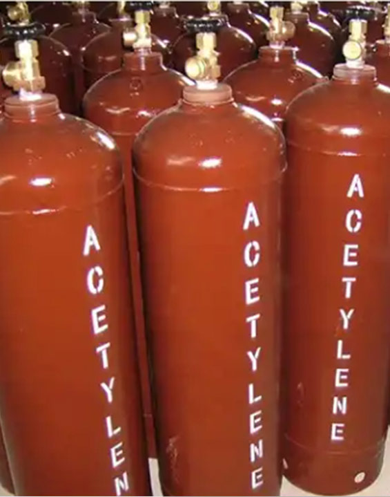 High pressure acetylene cylinders, suitable for industrial use, in line with international standards