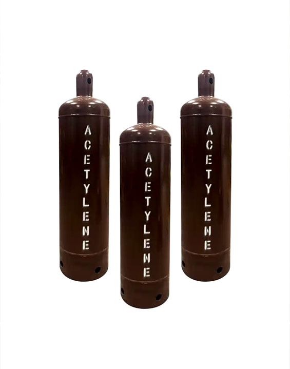 High pressure acetylene cylinders, suitable for industrial use, in line with international standards