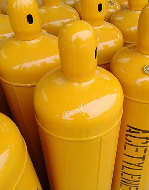 High pressure acetylene cylinders, suitable for industrial use, in line with international standards