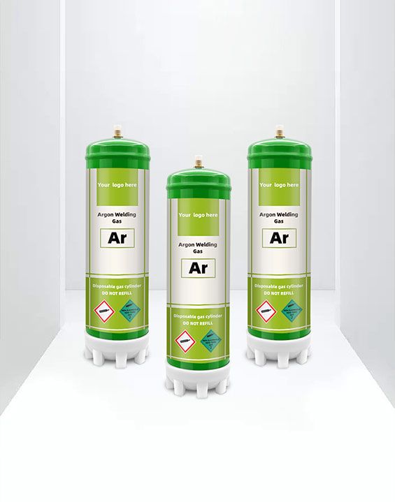 High quality industrial argon cylinder, large 2.2L/3.3L steel argon cylinder can be used for industrial manufacturing