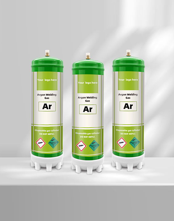 High quality industrial argon cylinder, large 2.2L/3.3L steel argon cylinder can be used for industrial manufacturing