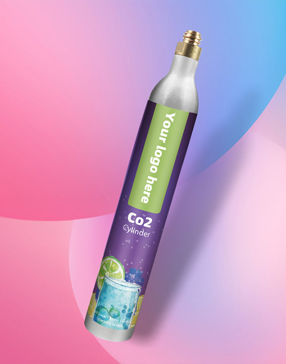 TPED Certified Food Grade Soda Beverage 425g co2 cylinder 0.6L Co2 Aluminum Bottle Cylinder For Soda Maker