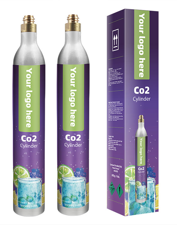 TPED Certified Food Grade Soda Beverage 425g co2 cylinder 0.6L Co2 Aluminum Bottle Cylinder For Soda Maker