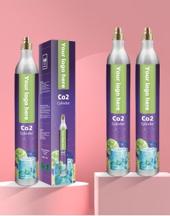 TPED Certified Food Grade Soda Beverage 425g co2 cylinder 0.6L Co2 Aluminum Bottle Cylinder For Soda Maker 
