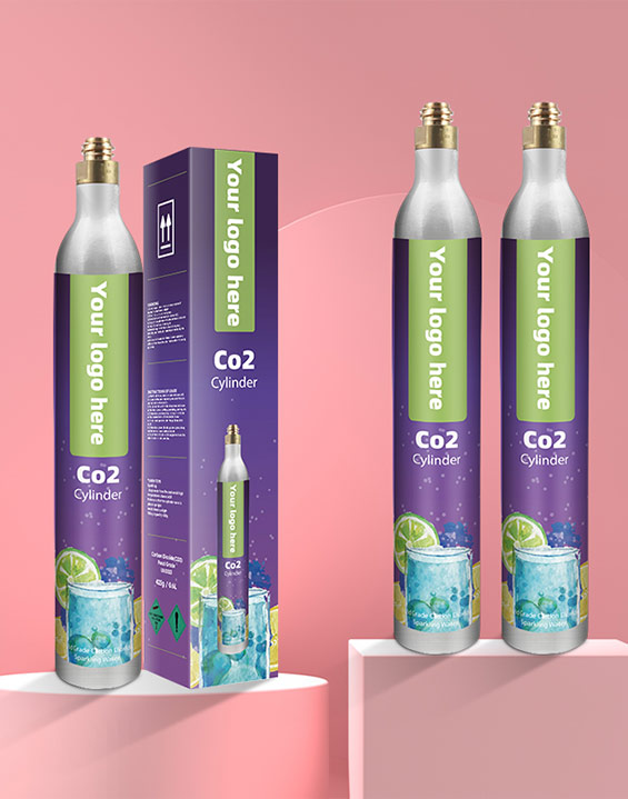 TPED Certified Food Grade Soda Beverage 425g co2 cylinder 0.6L Co2 Aluminum Bottle Cylinder For Soda Maker
