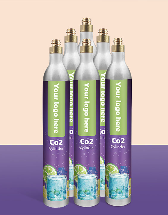 TPED Certified Food Grade Soda Beverage 425g co2 cylinder 0.6L Co2 Aluminum Bottle Cylinder For Soda Maker