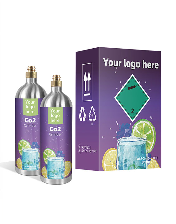 Wholesale 1L Aluminum Cylinder Food grade 750g Soda Water Co2 Refillable Cylinder