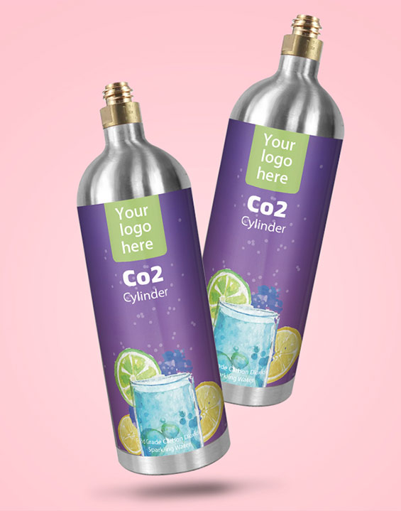 Wholesale 1L Aluminum Cylinder Food grade 750g Soda Water Co2 Refillable Cylinder