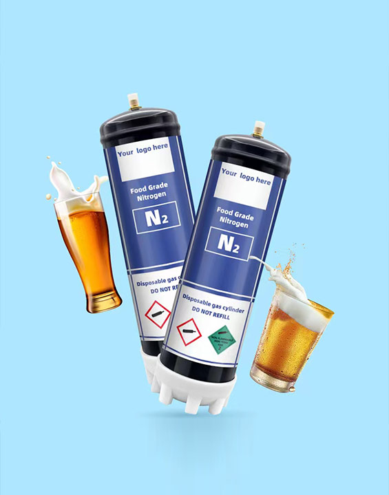 Reasonable Price Large Cooking Gas Cylinder High Quality Large Nitrogen Cylinder 2.2L/3.3L Steel Nitrogen Cylinder